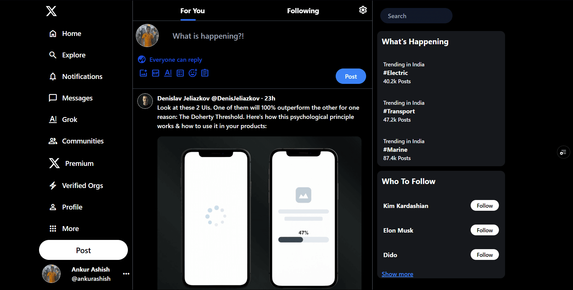 Twitter UI Clone preview